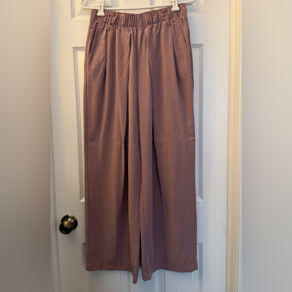 Free People Nothing to Say Wide-Leg Women's Pants in Mauve size small - Picture 4 of 7